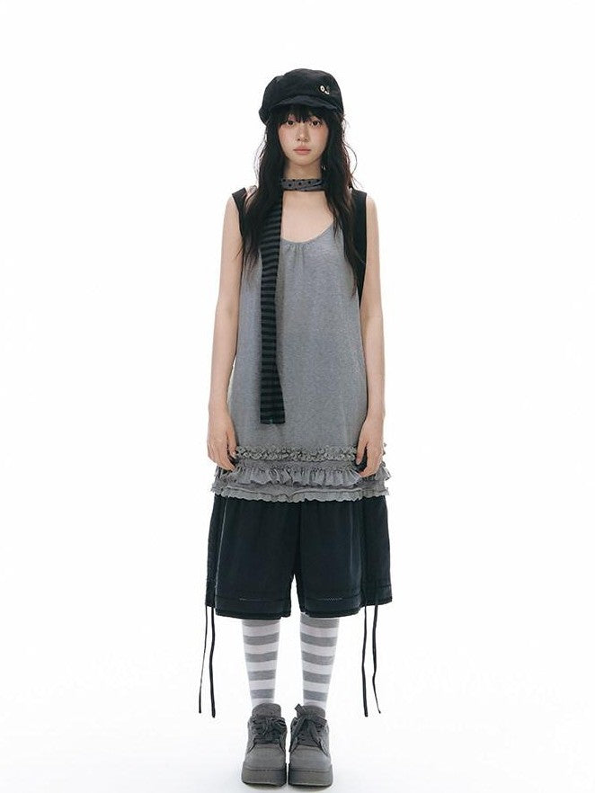 NAPSNAPS Gray White Striped Knitted Slouch Women&