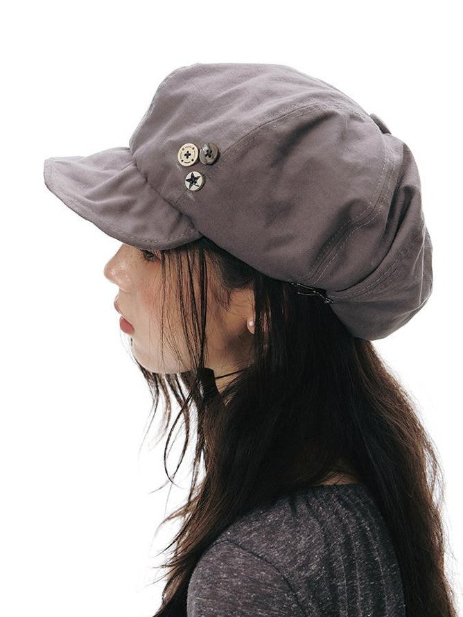 NAPSNAPS Handmade Octagonal Curved Brim Metal Buckle Women&