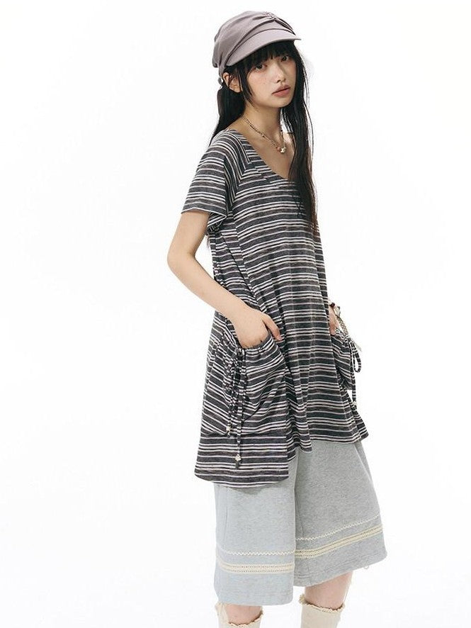 NAPSNAPS Heather Gray Patchwork Wide Leg Women&