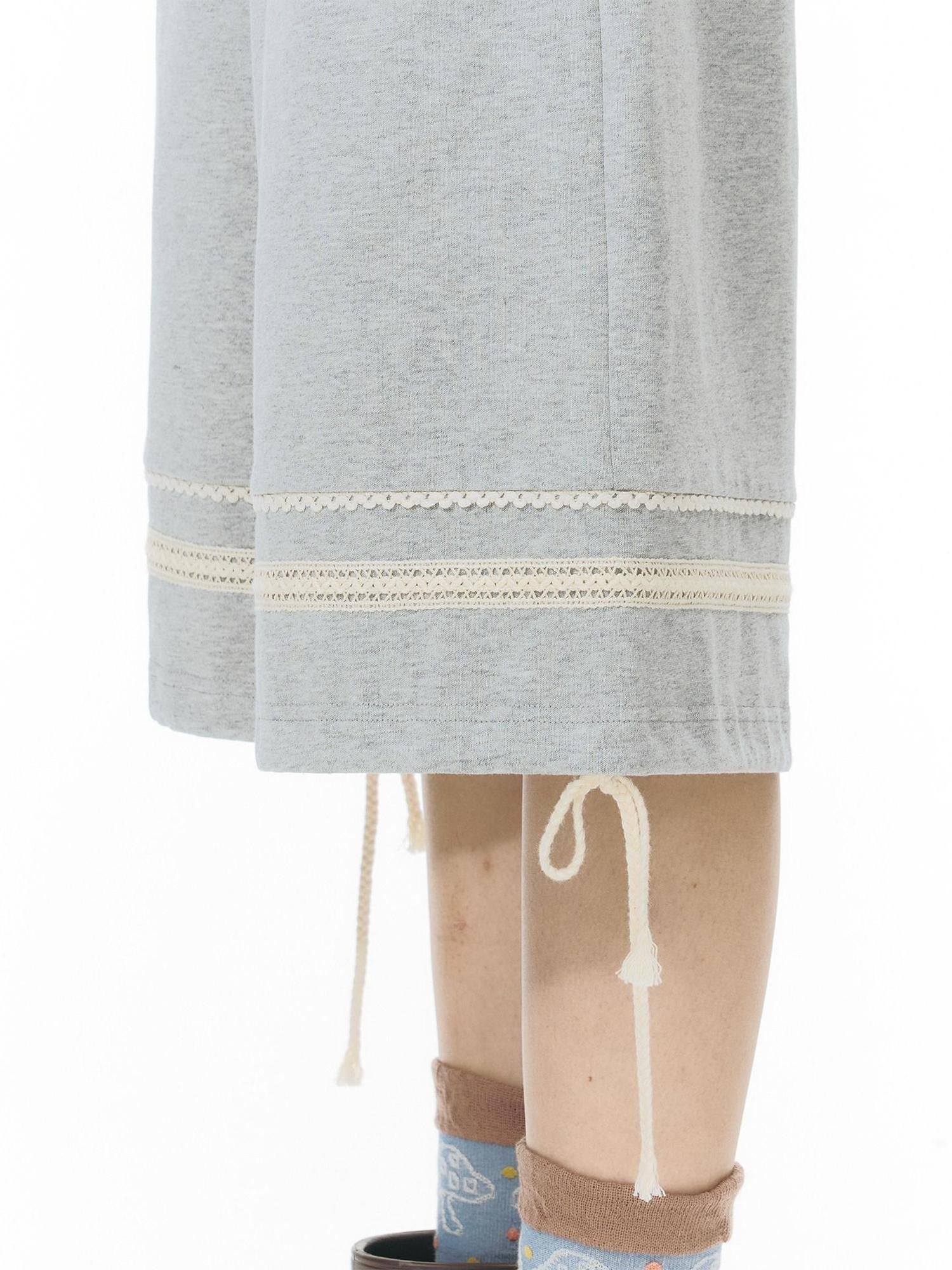 NAPSNAPS Heather Gray Patchwork Wide Leg Women&