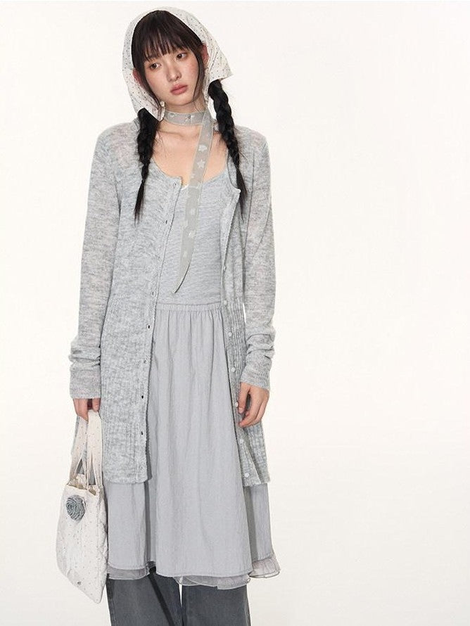 NAPSNAPS Heather Gray Star Jacquard Cardigan Women&