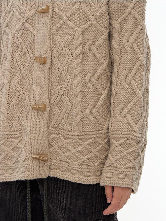 NAPSNAPS Horn Button Knit Thickened Collared Women&