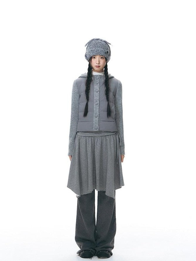 NAPSNAPS Knit Spliced Hooded Slim Fit Women&