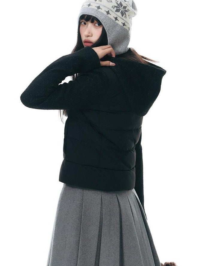 NAPSNAPS Knit Spliced Hooded Slim Fit Women&