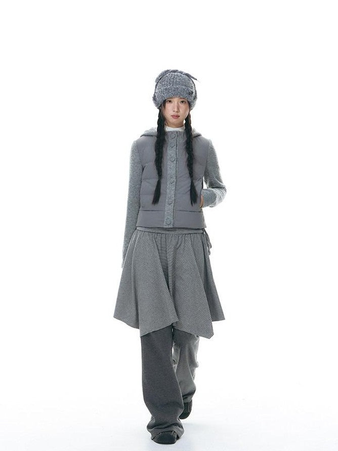 NAPSNAPS Knit Spliced Hooded Slim Fit Women&