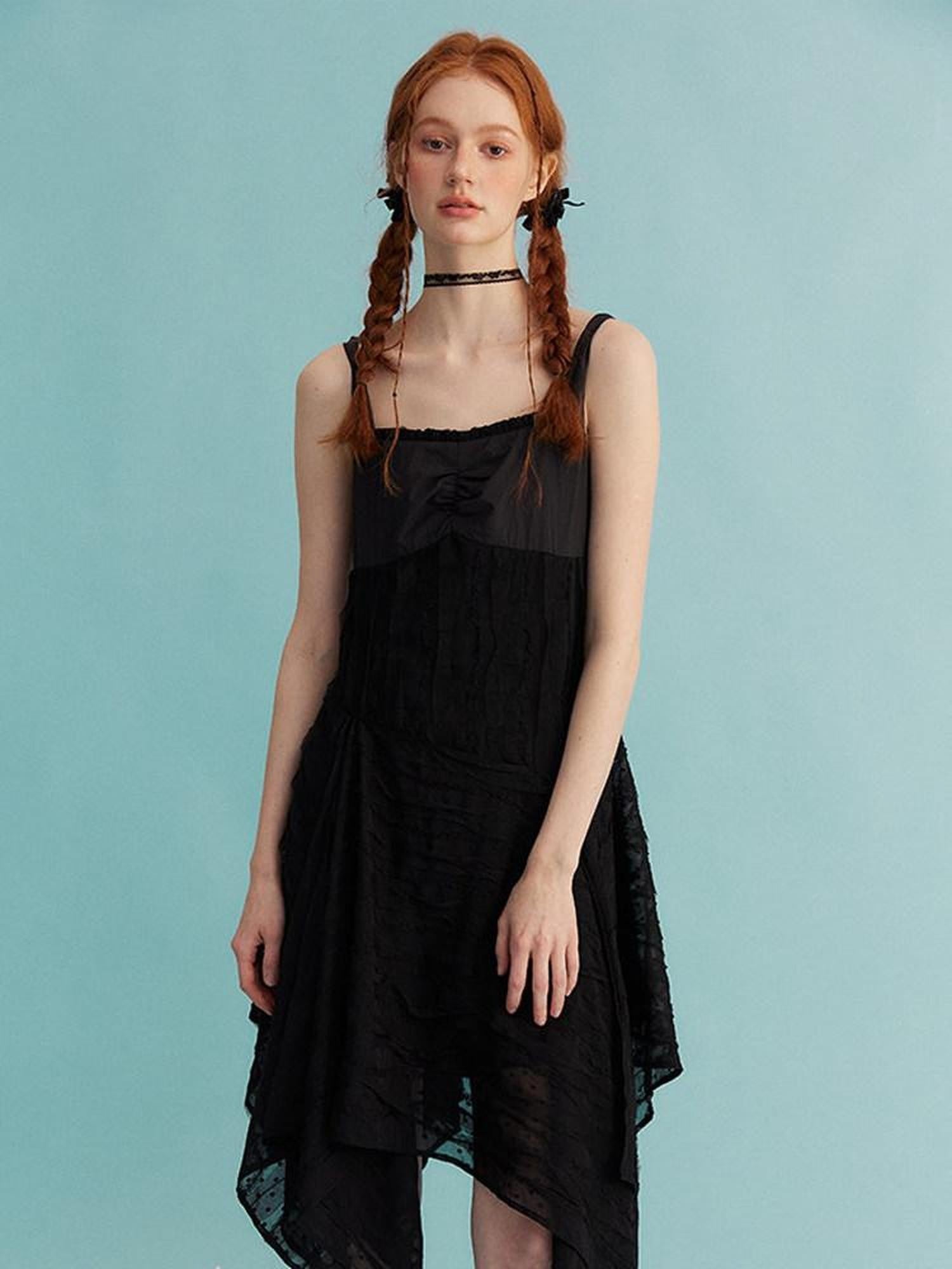 NAPSNAPS Lace Asymmetric Patchwork Women&