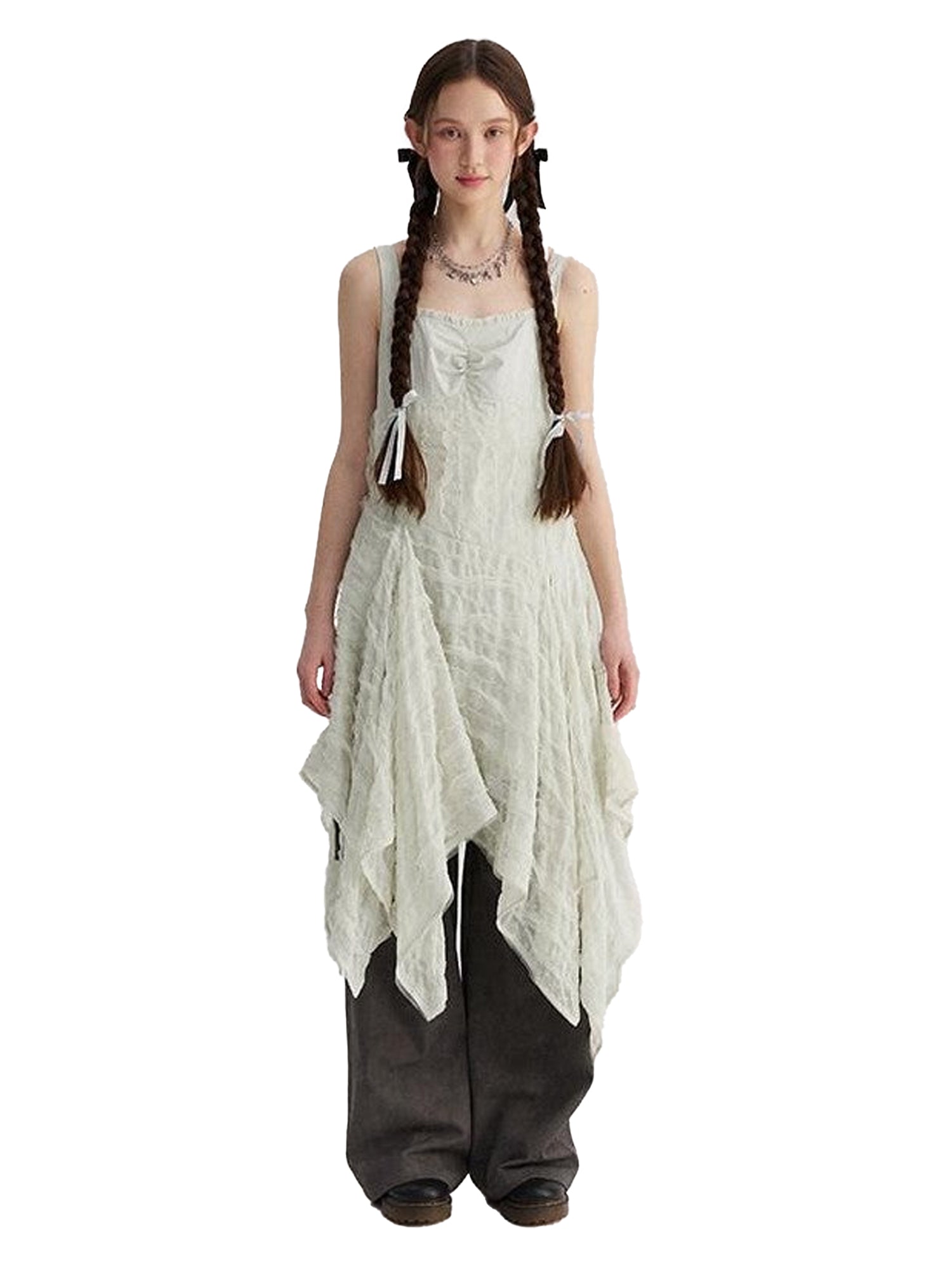 NAPSNAPS Lace Asymmetric Patchwork Women&