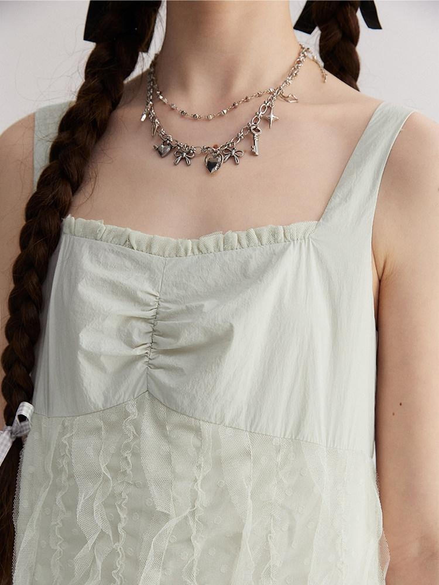 NAPSNAPS Lace Asymmetric Patchwork Women&