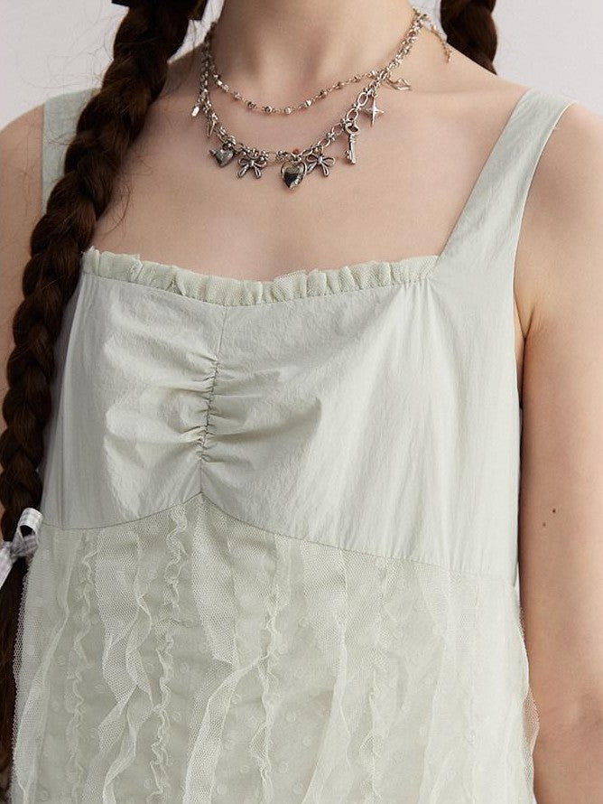 NAPSNAPS Lace Asymmetric Patchwork Women&