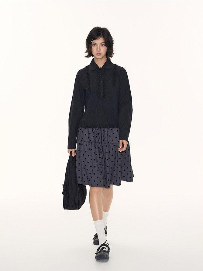 NAPSNAPS Lace Ruffle Pleated Doll Collar Japanese Women&