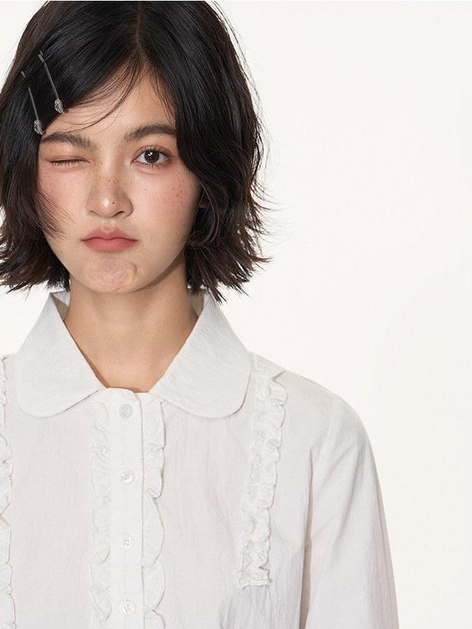 NAPSNAPS Lace Ruffle Pleated Doll Collar Japanese Women&