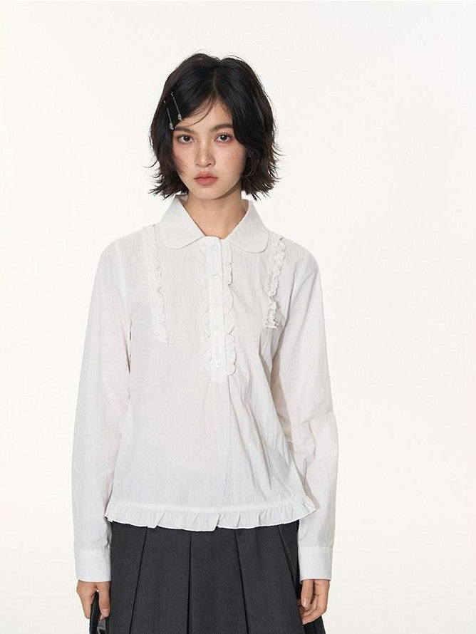 NAPSNAPS Lace Ruffle Pleated Doll Collar Japanese Women&