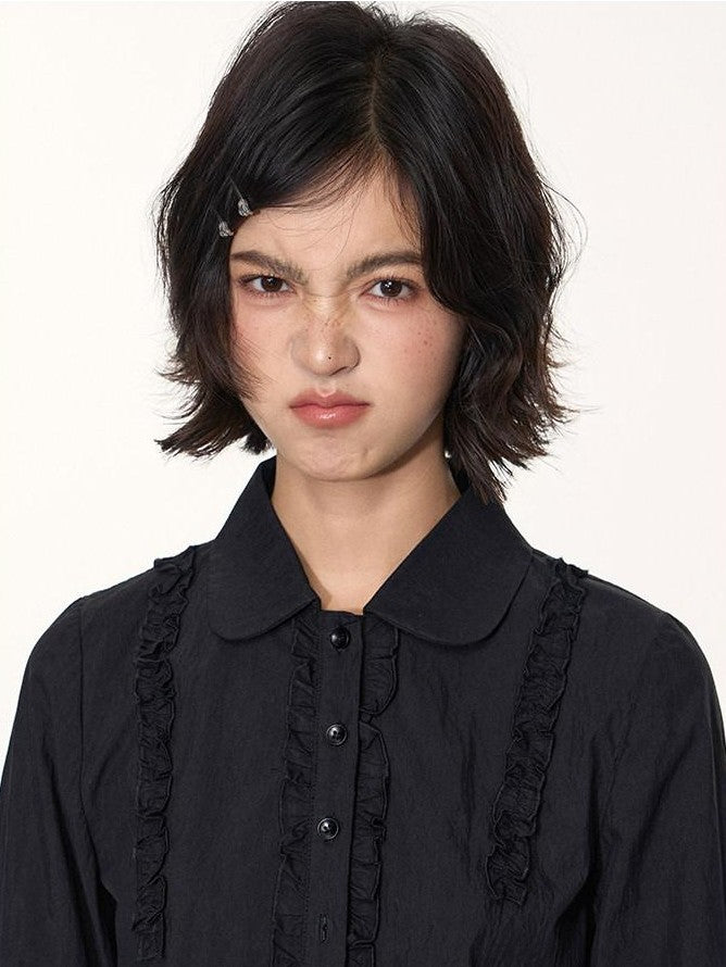 NAPSNAPS Lace Ruffle Pleated Doll Collar Japanese Women&
