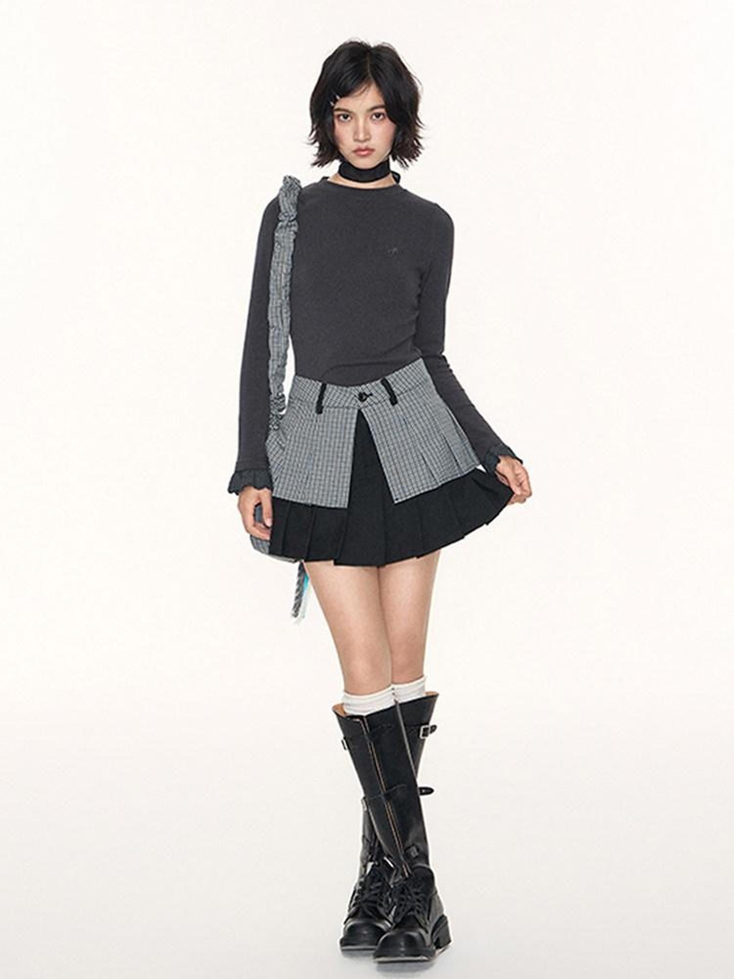 NAPSNAPS Lace Trim Embroidered Cross Women&