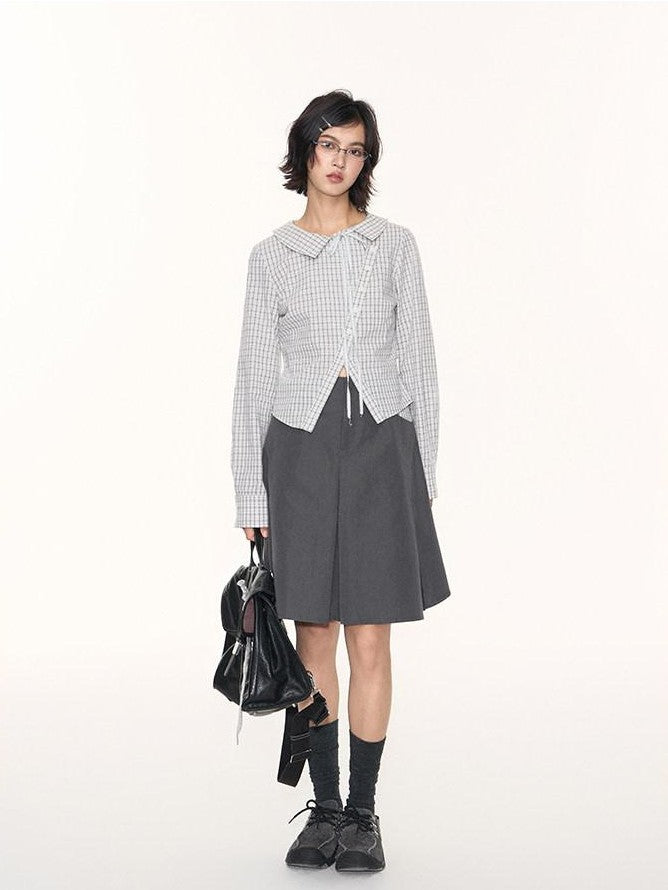 NAPSNAPS Light Gray Patchwork Check A Line Utility Women&