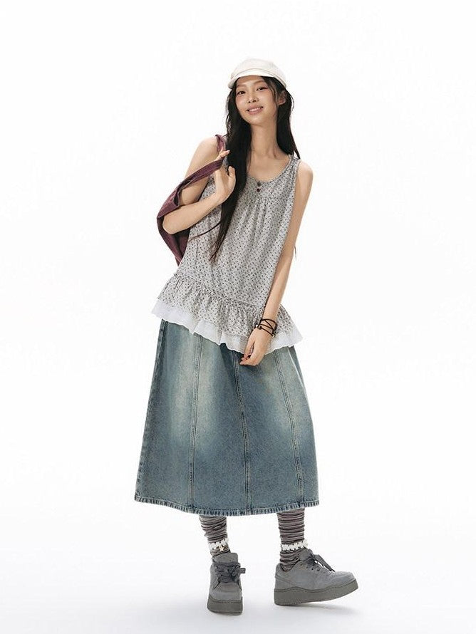NAPSNAPS Light Wash Woven Strap Pocket Distressed Women&