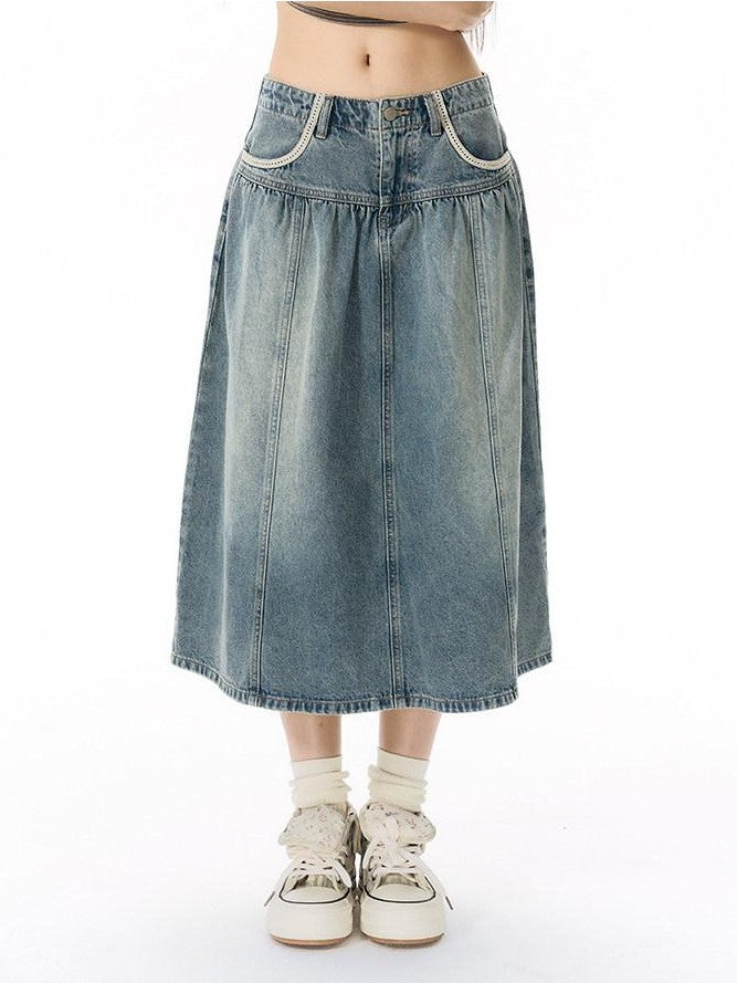 NAPSNAPS Light Wash Woven Strap Pocket Distressed Women&