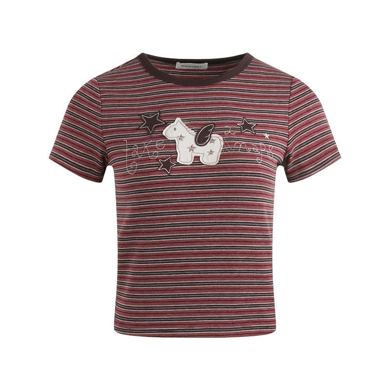 NAPSNAPS_Little_Horse_Applique_Embroidery_Slim_Fit_Women&