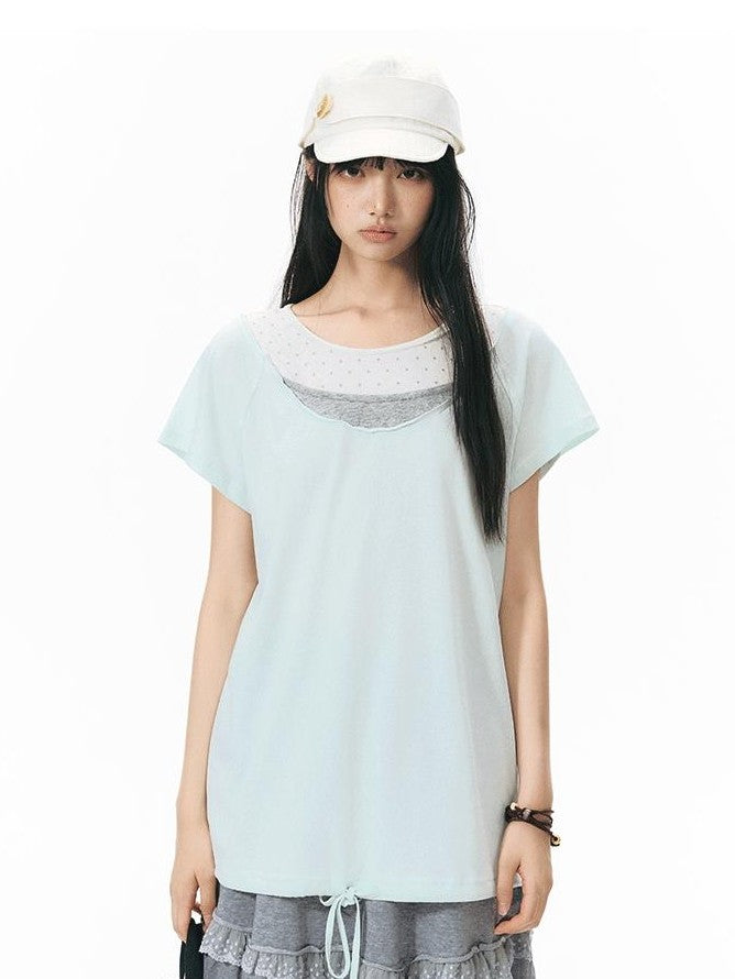 NAPSNAPS Mint Faux Layered Star Neckline Women&