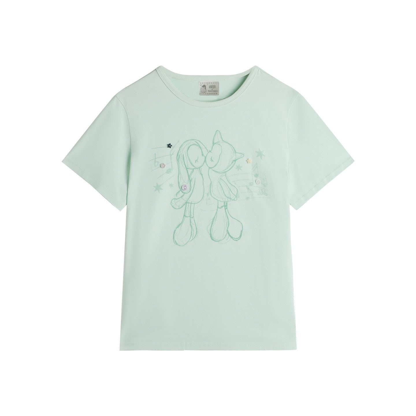 NAPSNAPS_Mint_Kiss_Print_Color_Button_Women&