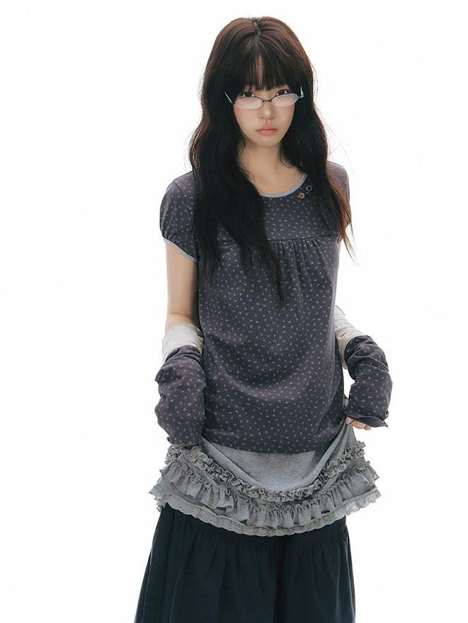 NAPSNAPS Navy Floral Patchwork Knitted Women&