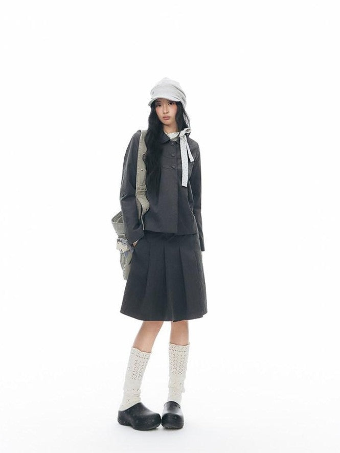 NAPSNAPS Navy Plaid Utility One Piece Pleated Women&