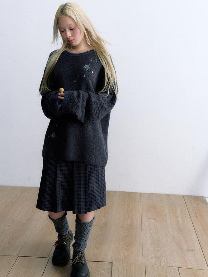 NAPSNAPS Navy Plaid Utility One Piece Pleated Women&