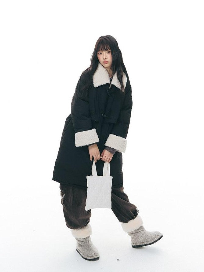 NAPSNAPS Over Knee High Waist Cinch Detachable Fur Women&