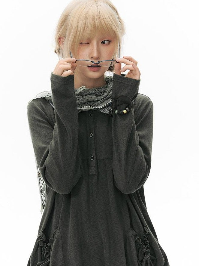 NAPSNAPS Patchwork Doll Collar Pocket Women&