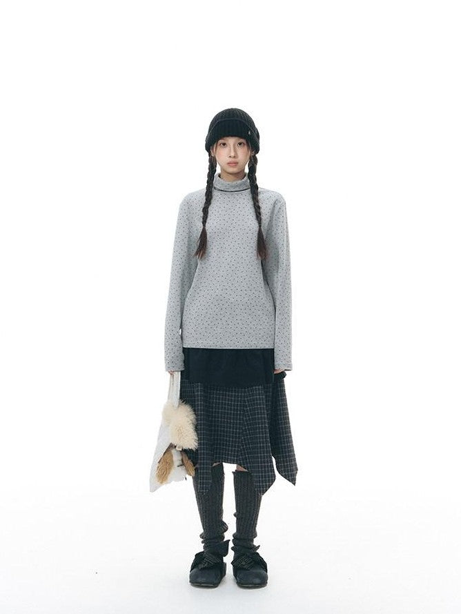 NAPSNAPS Patchwork Multi Layer Asymmetrical Flared Women&