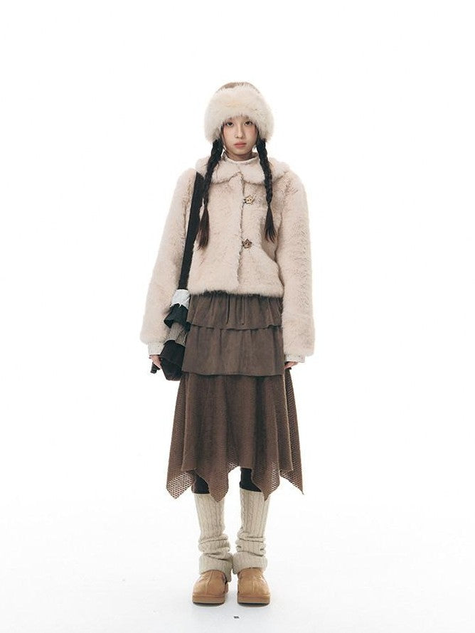 NAPSNAPS Patchwork Multi Layer Asymmetrical Flared Women&