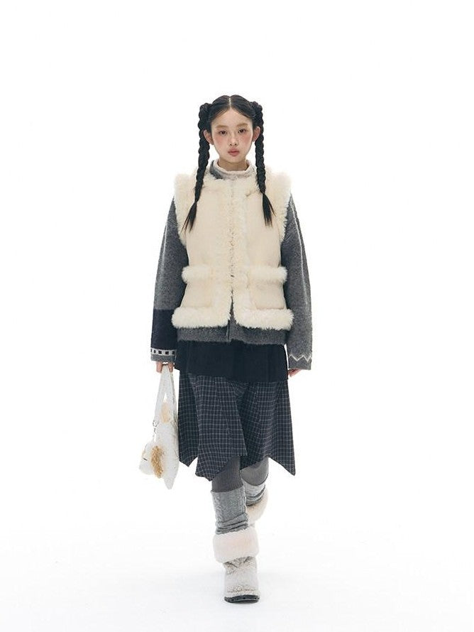 NAPSNAPS Patchwork Multi Layer Asymmetrical Flared Women&