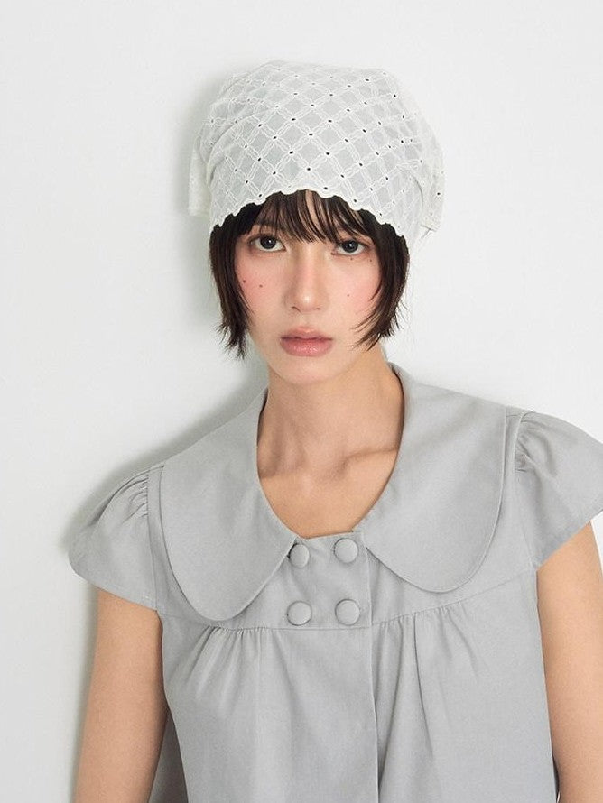 NAPSNAPS Peter Pan Collar Double Row Button Ruffle Edge Women&
