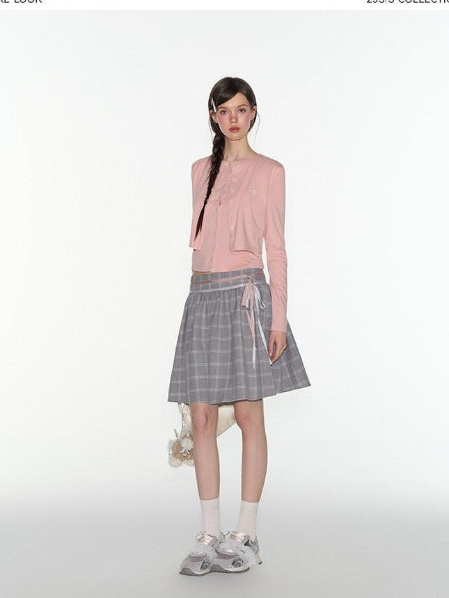 NAPSNAPS Pink Faux Layered Spliced Embroidered Women&