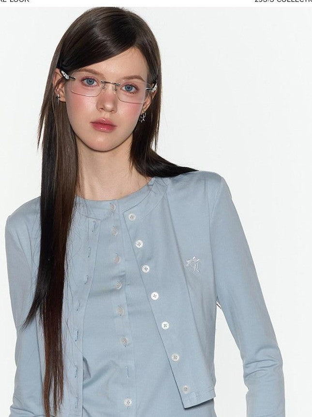 NAPSNAPS Pink Faux Layered Spliced Embroidered Women&