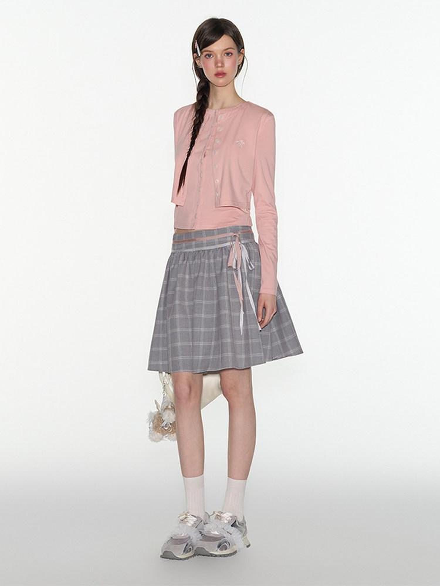 NAPSNAPS Pink Faux Layered Spliced Embroidered Women&