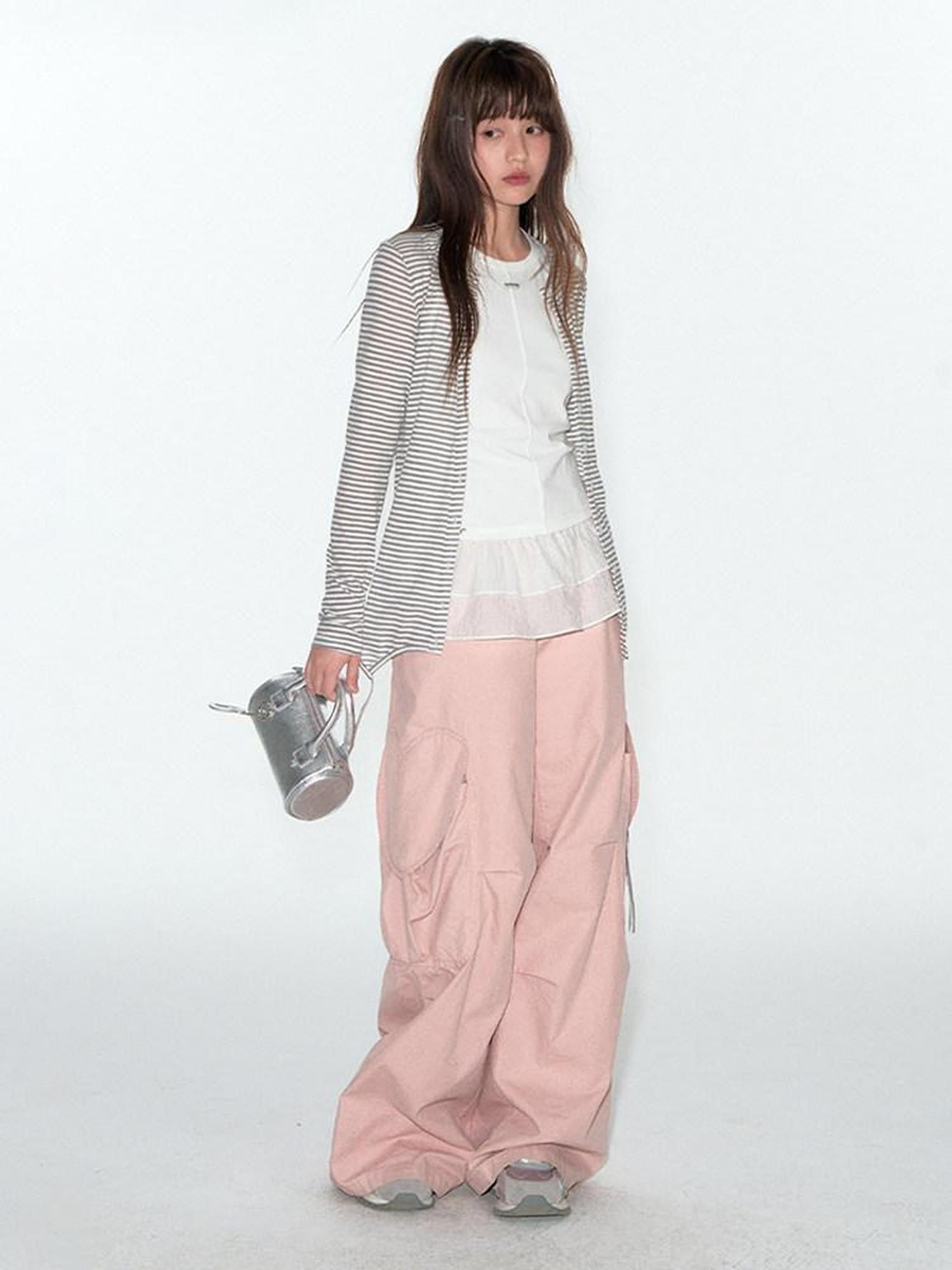 NAPSNAPS Pink Heart Pocket Cargo Workwear Women&