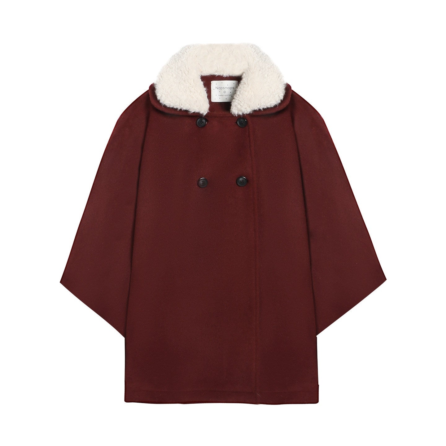 NAPSNAPS_Plaid_Detachable_Fur_Collar_Double_Breasted_Lapel_Women&