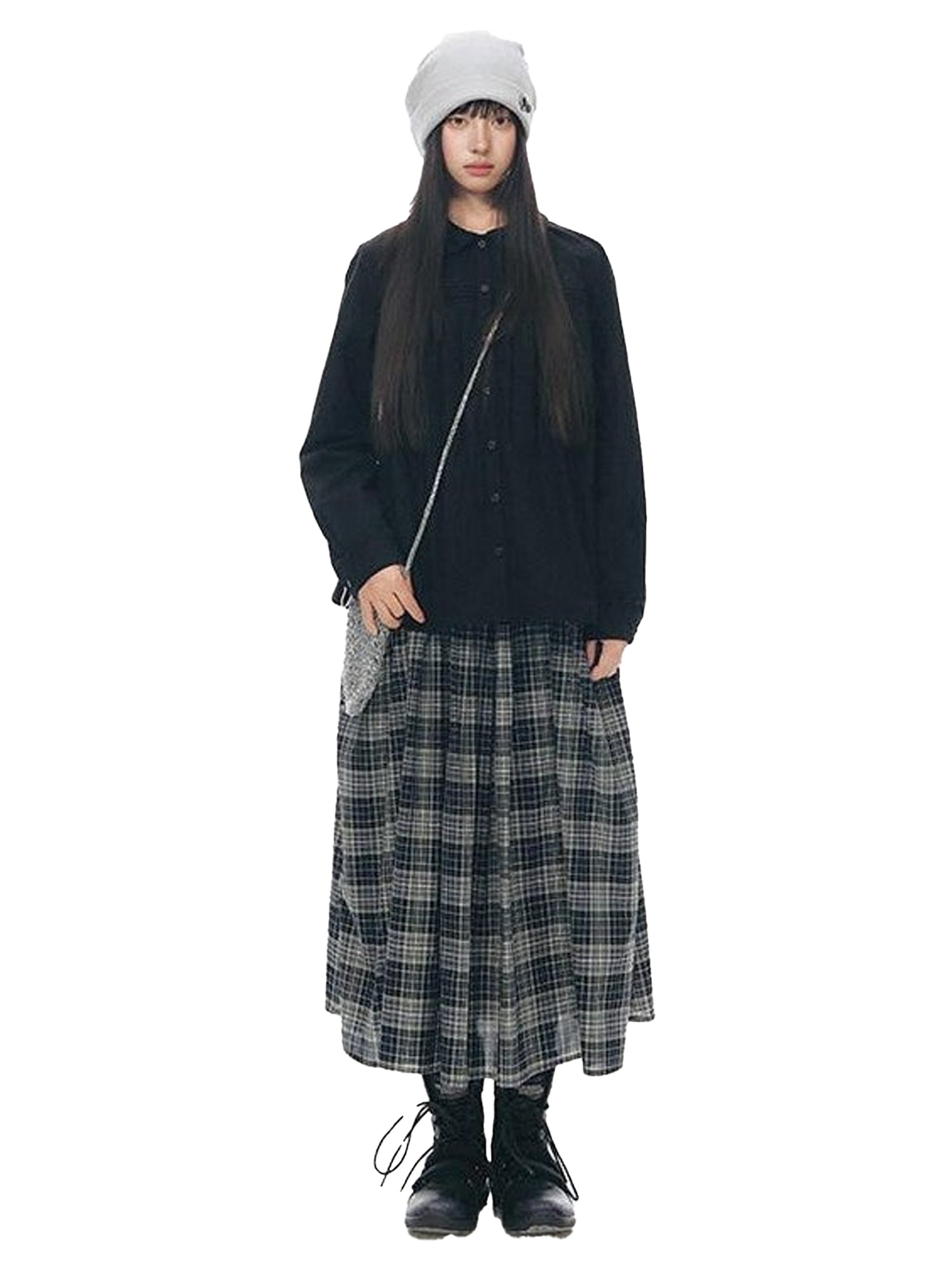 NAPSNAPS Pleated Doll Collar Ruffle Trim Open Front Long Sleeve Women&