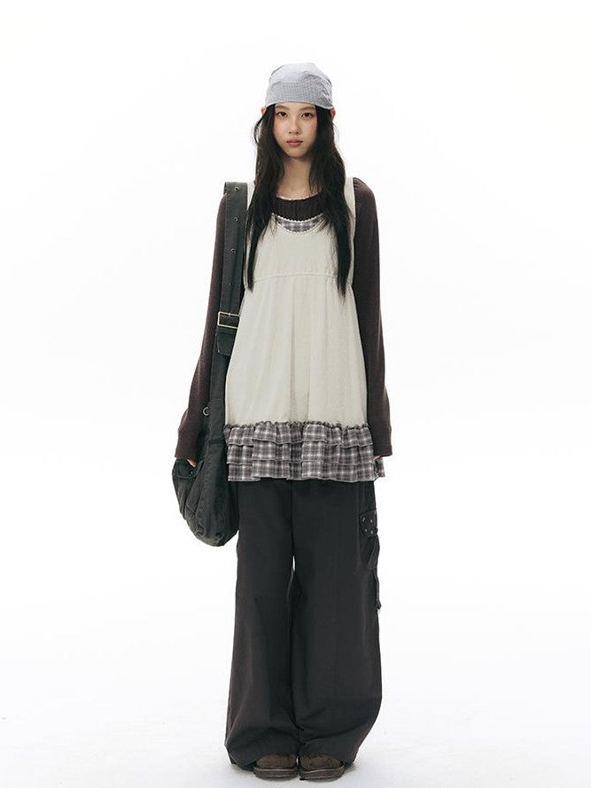 NAPSNAPS Pleated Embroidered Striped Knit Women&