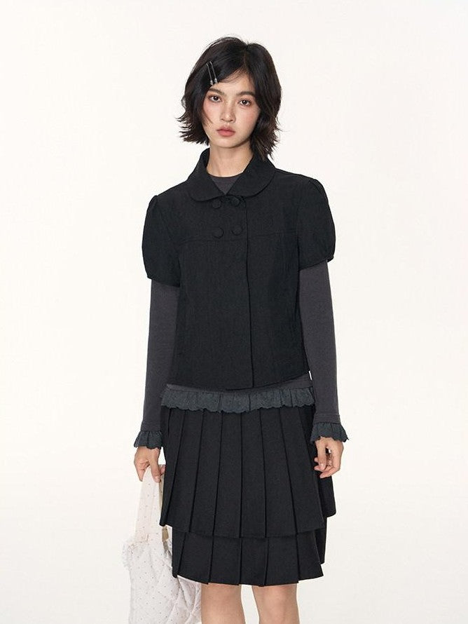 NAPSNAPS Polka Dot Double Layer Vintage A Line Women&