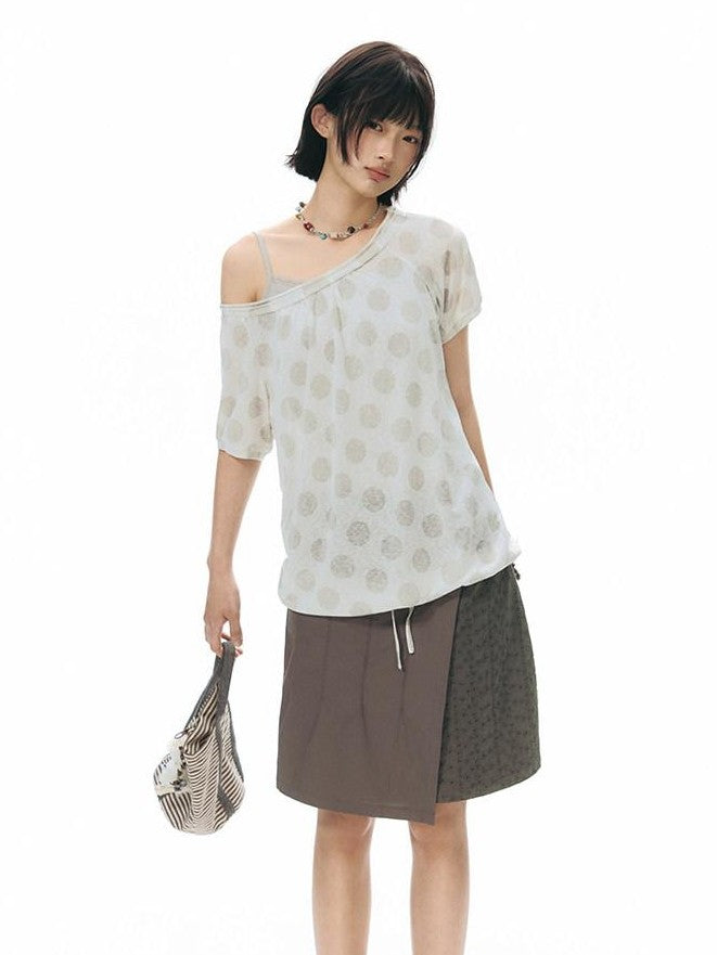 NAPSNAPS Polka Dot Embroidered Loose Women&