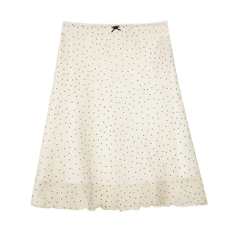 NAPSNAPS_Polka_Dot_Print_Lace_A_Line_Mid_Waist_Women&