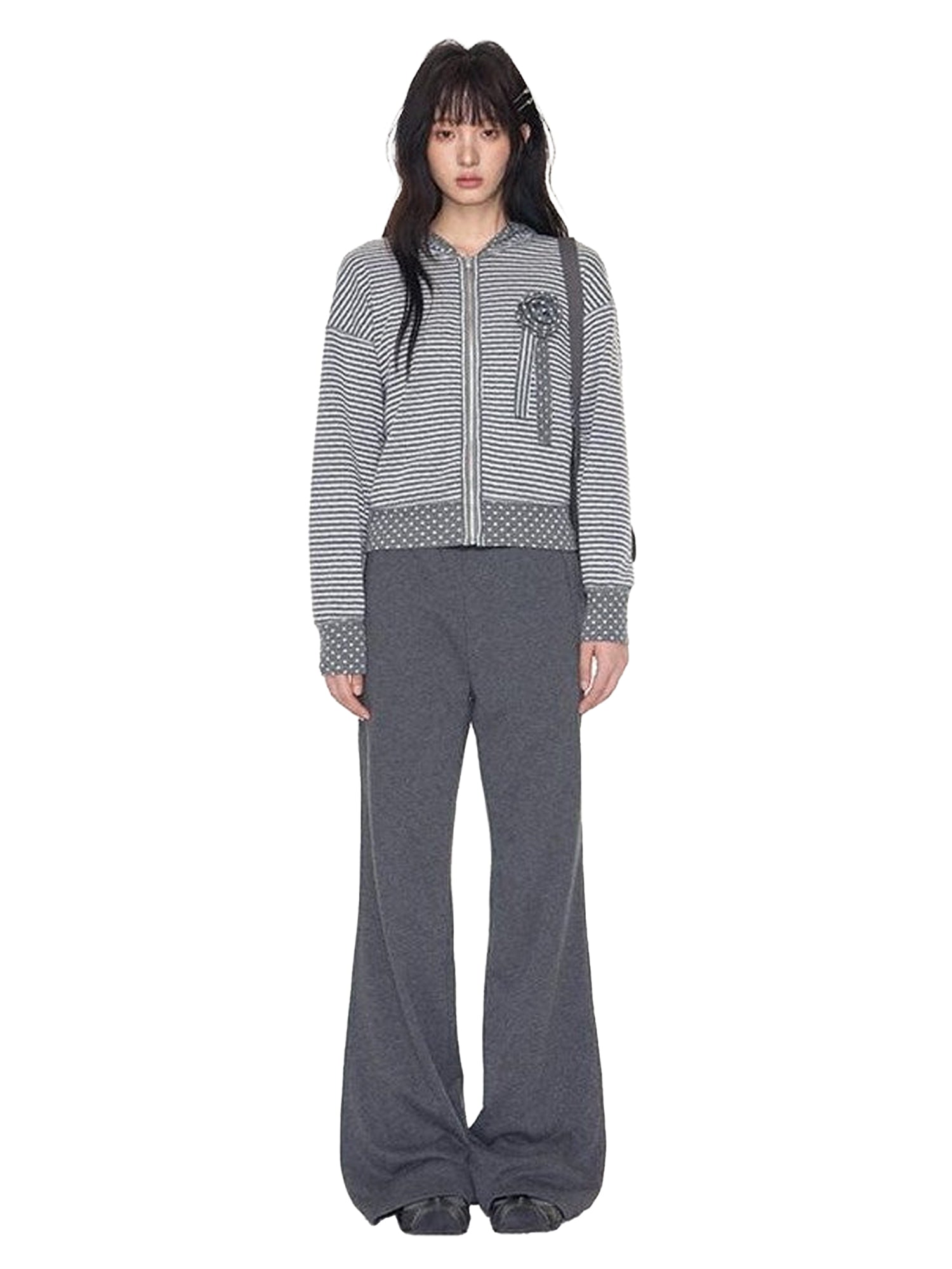 NAPSNAPS Polka Dot Reversible Rabbit Ear Zip Up Women&