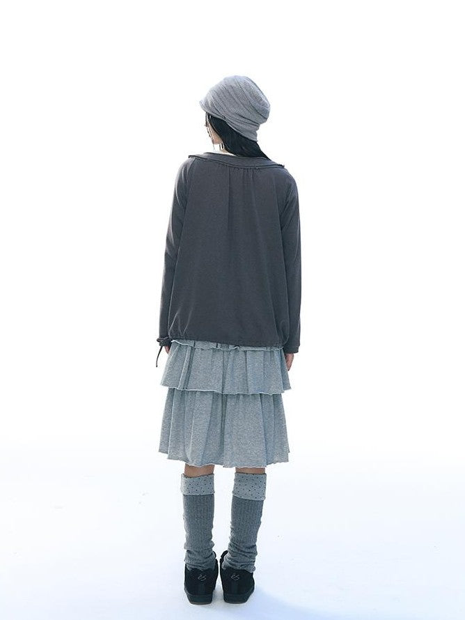 NAPSNAPS Raw Hem Drawstring Loose Fit Women&