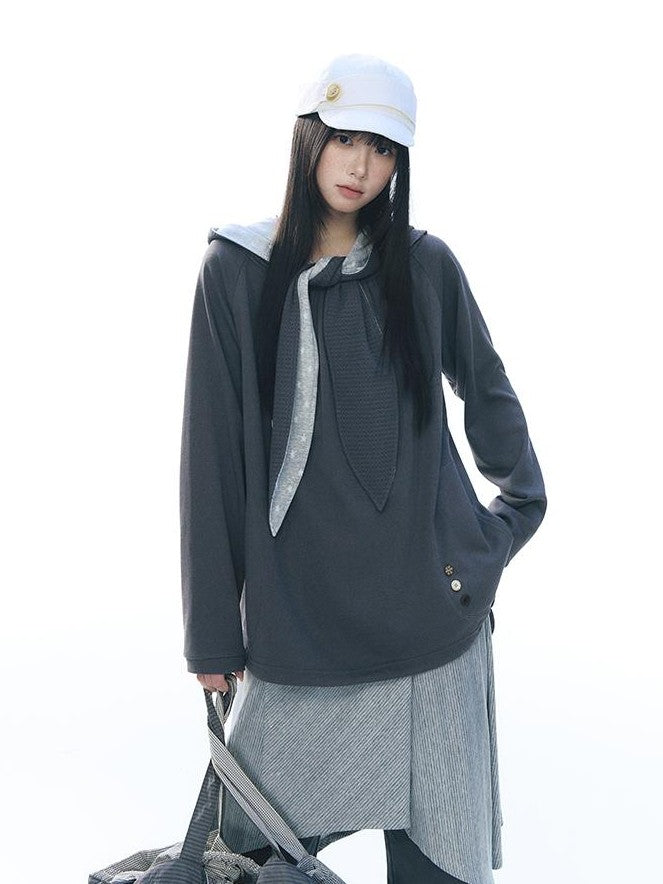 NAPSNAPS Raw Hem Drawstring Loose Fit Women&
