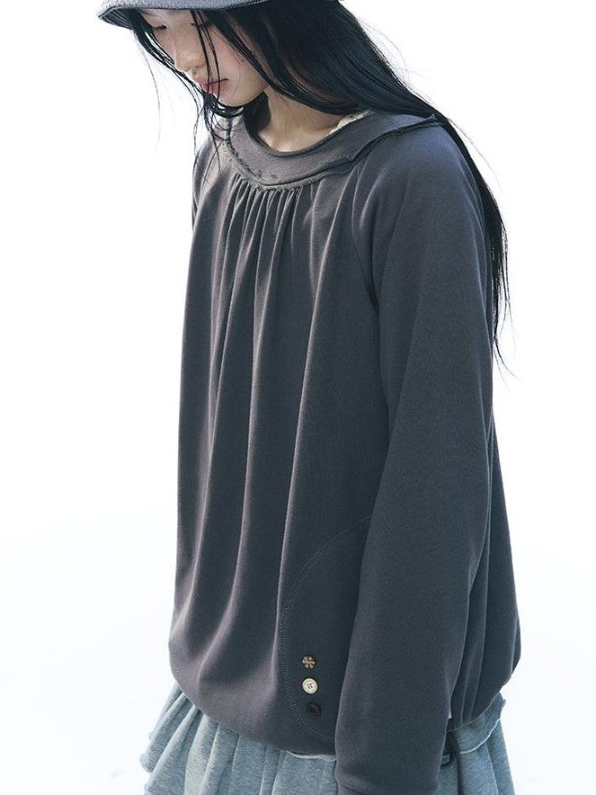 NAPSNAPS Raw Hem Drawstring Loose Fit Women&
