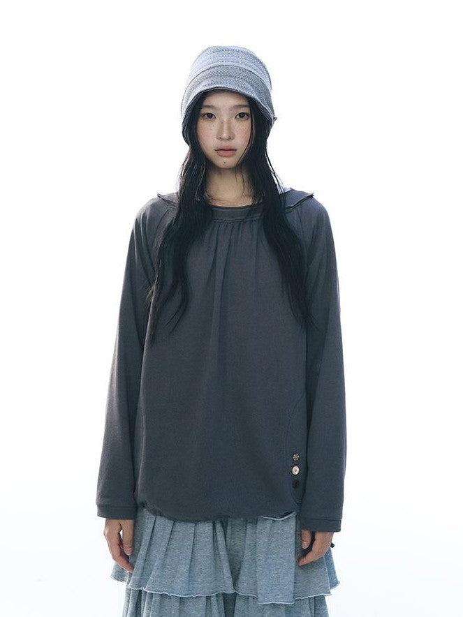 NAPSNAPS Raw Hem Drawstring Loose Fit Women&
