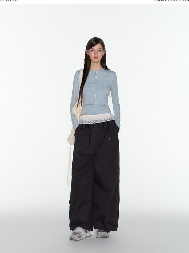 NAPSNAPS Relaxed Drawstring Pockets Low Waist Women&