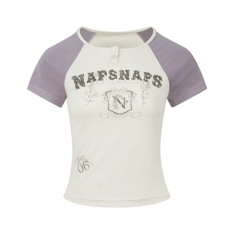 NAPSNAPS_Retro_Colorblock_Raglan_Letter_Print_Women&